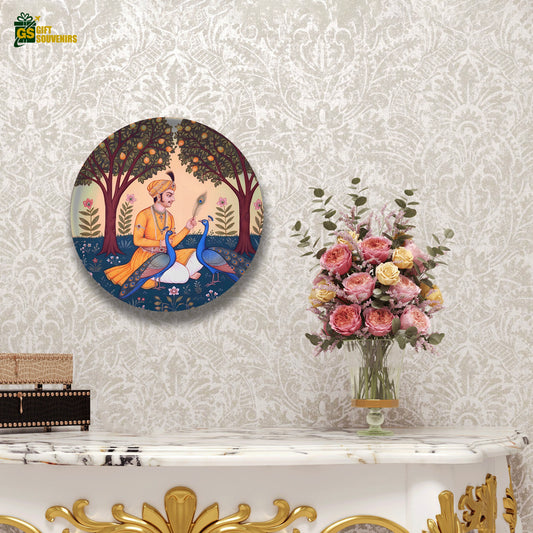 Royal Harmony – A Tribute to Timeless Indian Court Art Ceramic Wall Plate