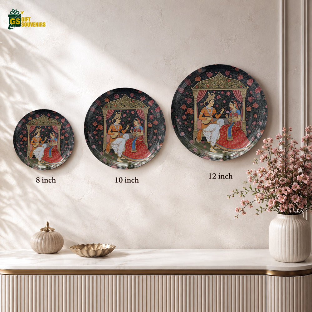 Indian heritage ceramic wall plate souvenir with premium gift box and romantic traditional artwork