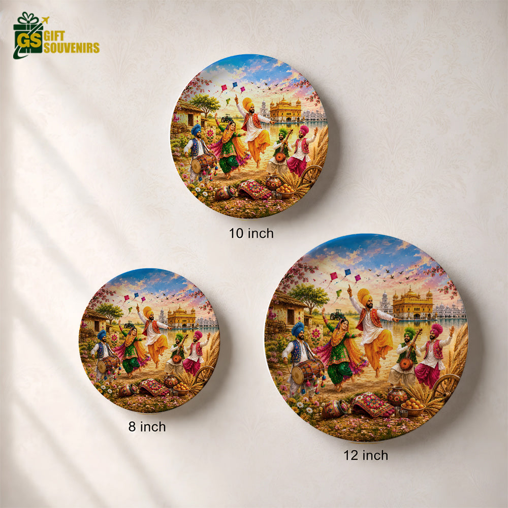 Rang Punjab De Ceramic Wall Plate | Festival Folk Art Souvenir