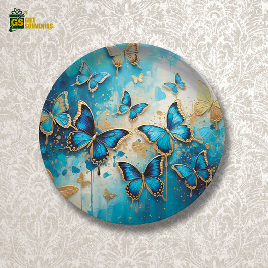 Wings of Wonder – Abstract Butterfly Ceramic Wall Plate