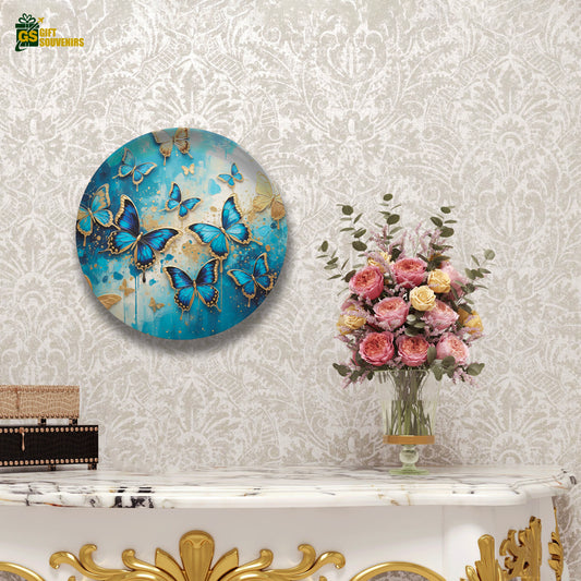 Wings of Wonder – Abstract Butterfly Ceramic Wall Plate