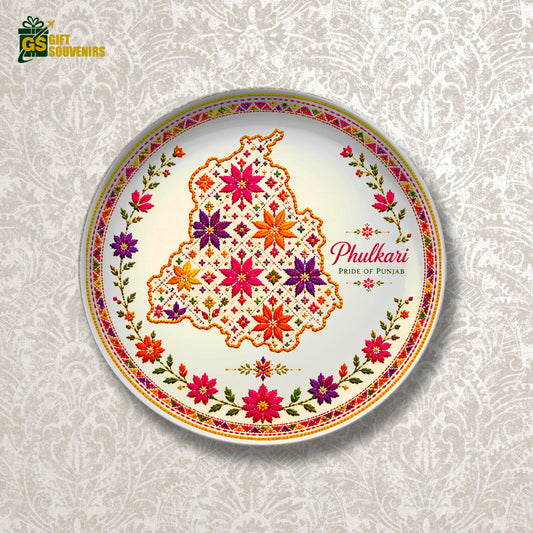 Phulkari Pride of Punjab – Heritage Ceramic Wall Plate