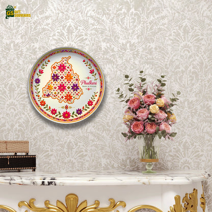 Phulkari Pride of Punjab – Heritage Ceramic Wall Plate