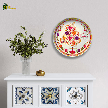 Phulkari Pride of Punjab – Heritage Ceramic Wall Plate