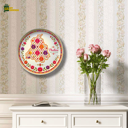 Phulkari Pride of Punjab – Heritage Ceramic Wall Plate