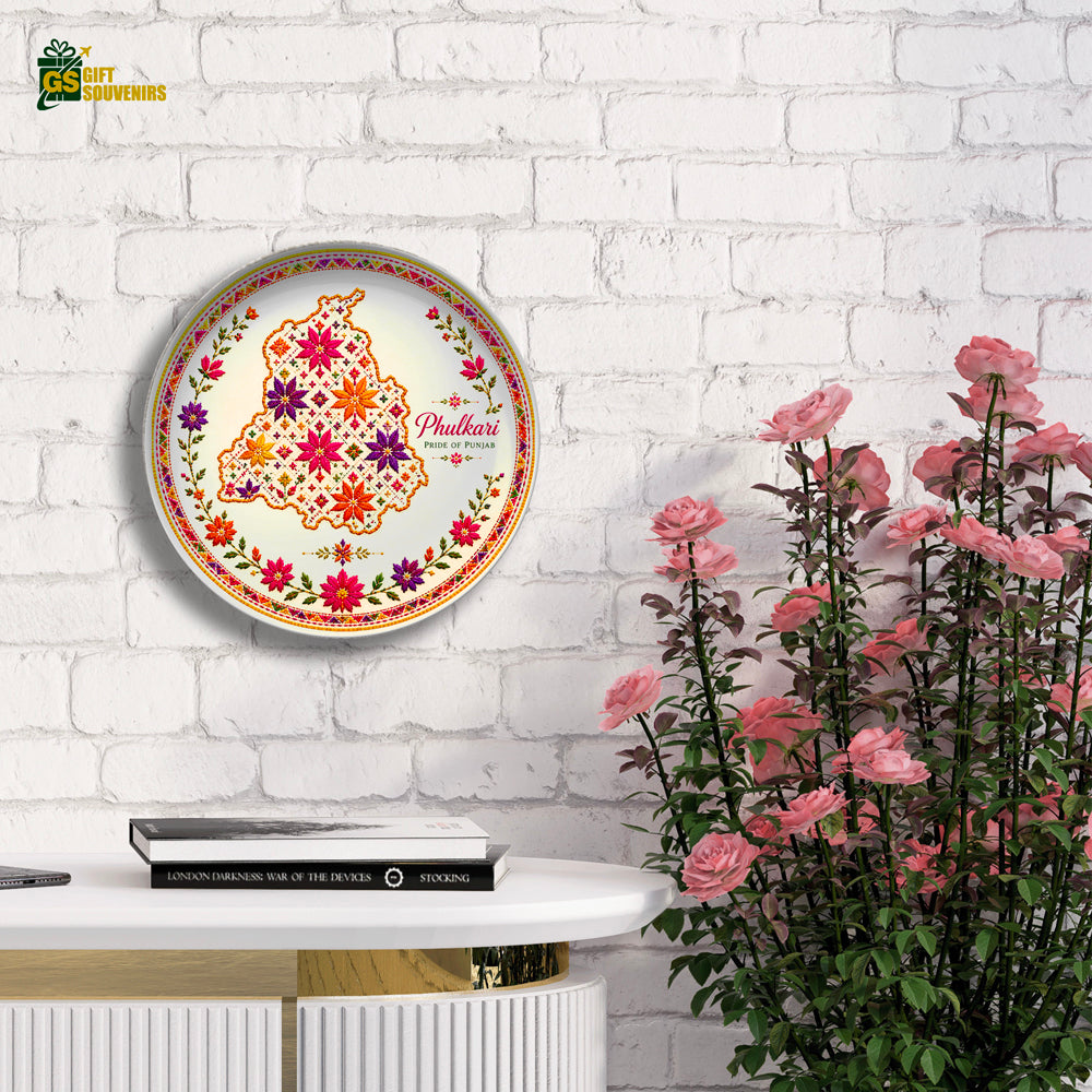 Phulkari Pride of Punjab – Heritage Ceramic Wall Plate