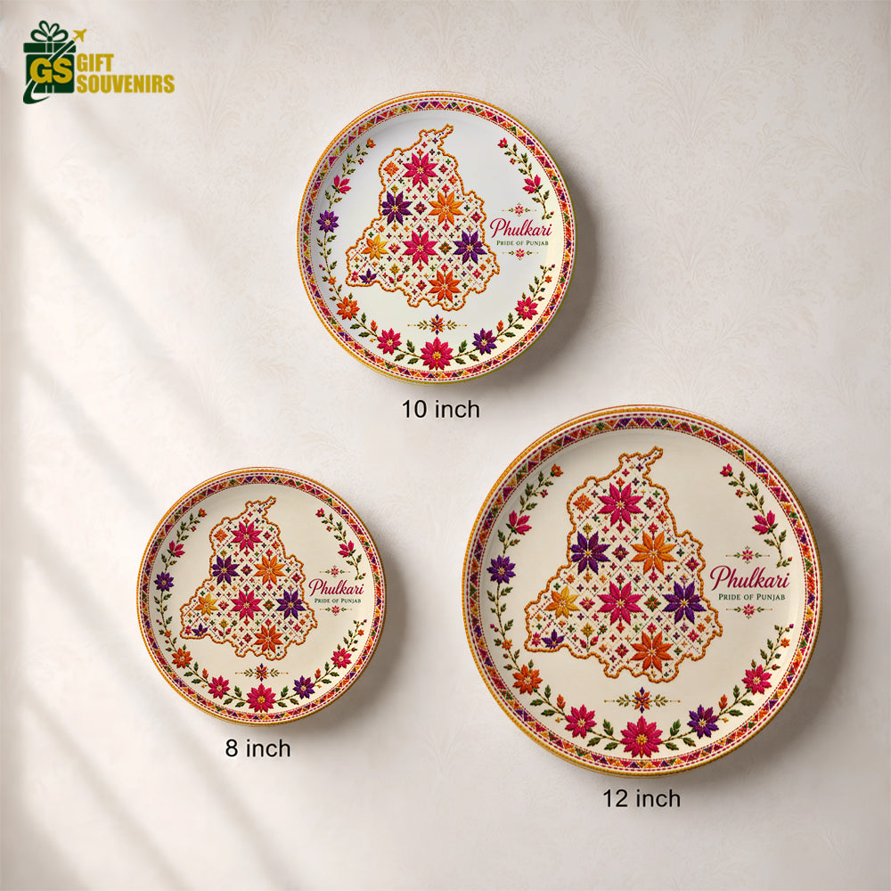 Phulkari Pride of Punjab – Heritage Ceramic Wall Plate