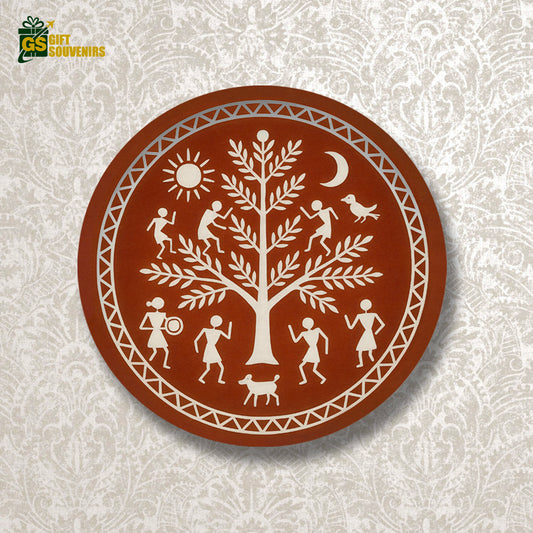 Rhythms of the Earth – Warli Heritage Ceramic Wall Plate